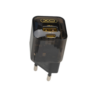 Зарядний пристрій XO CE05 1USB+1Type-C PD30W+QC3.0 18W Чорний (Black) 109140 фото