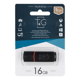 USB Флеш T&G Classic 011 16Gb Чорна (Black) 134033 фото