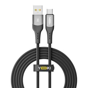 USB кабель Yoki Solid YK-SO15 Type C 3A 2м Чорний (Black) 146668 фото