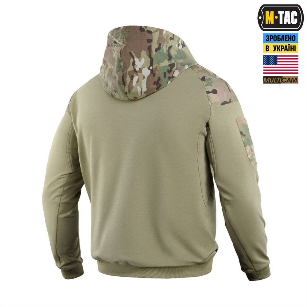 Кофта M-Tac Hoodie Combat Зелена Бежева (Multicam Tan) (L) 228567 фото