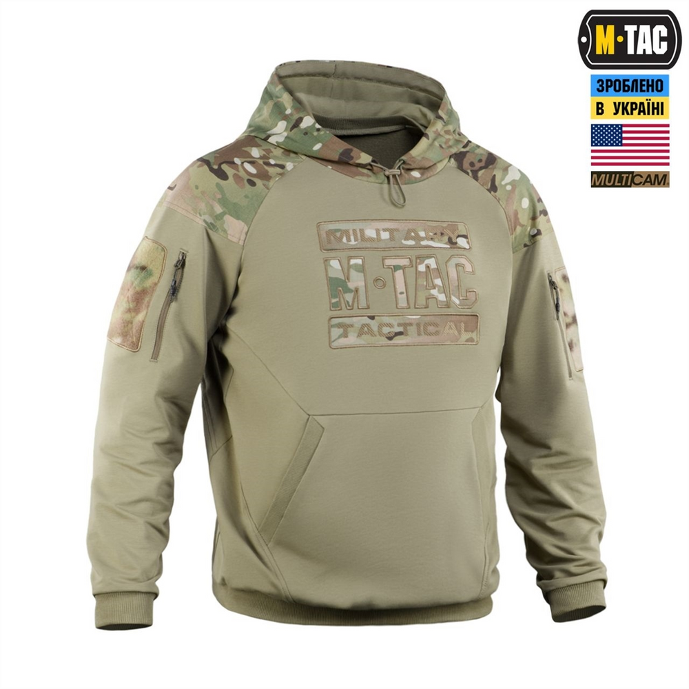 Кофта M-Tac Hoodie Combat Зелена Бежева (Multicam Tan) (L) 228567 фото