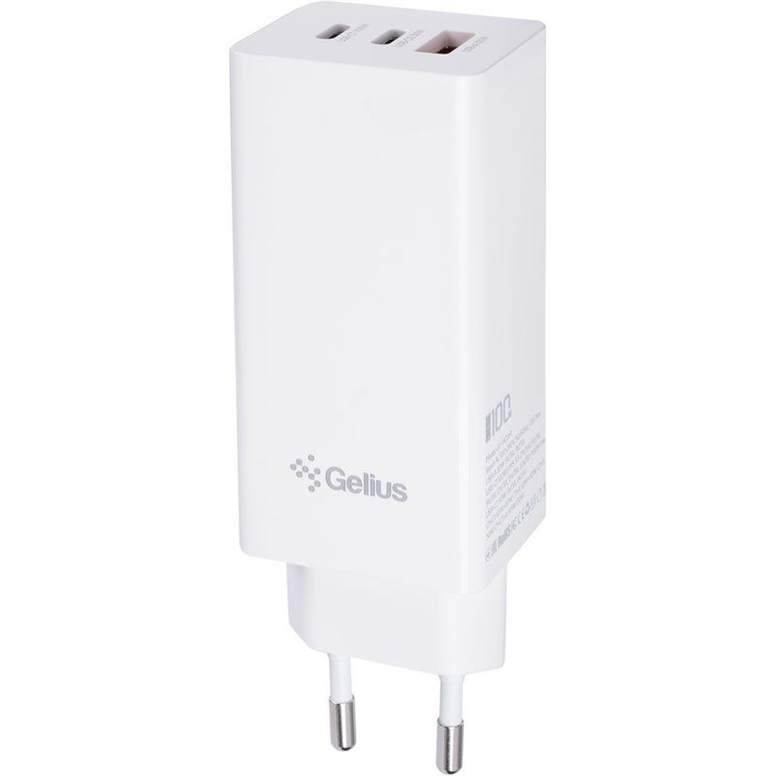 Зарядний пристрій Gelius Nimble GaN GP-HC061 (USB + 2 USB-C) 100W Білий (White) 142241 фото