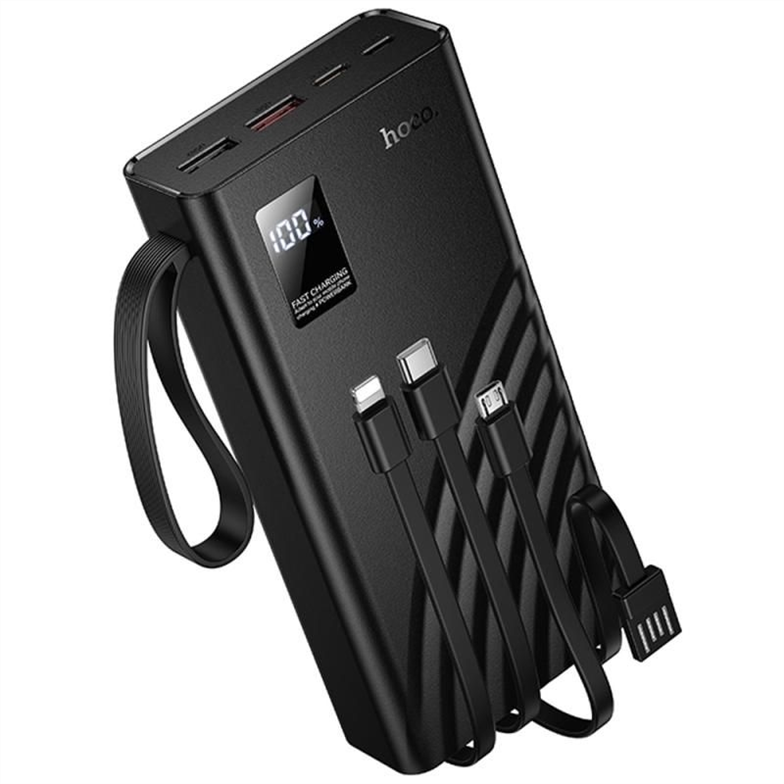 PowerBank 20000 mAh Hoco J1155 Shine 22.5W+PD20W with 4 cables Чорний (Black) 155946 фото