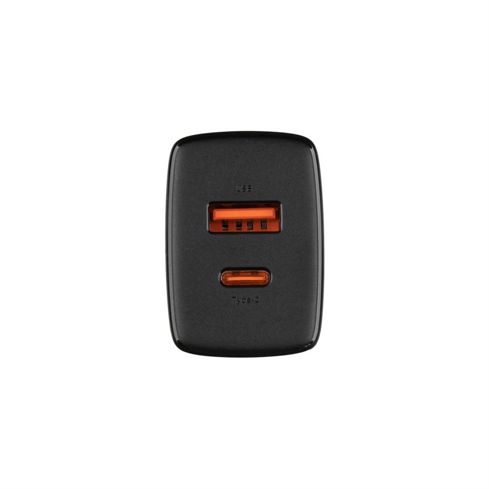 Зарядний пристрій Baseus Compact Quick Charger 20W QC+PD 1Type-C + 1USB Чорний (Black) 96214 фото