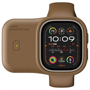 PowerBank 1200 mAh Charging Soft Case for Apple Watch 49mm Коричневий (Brown) 156329 фото
