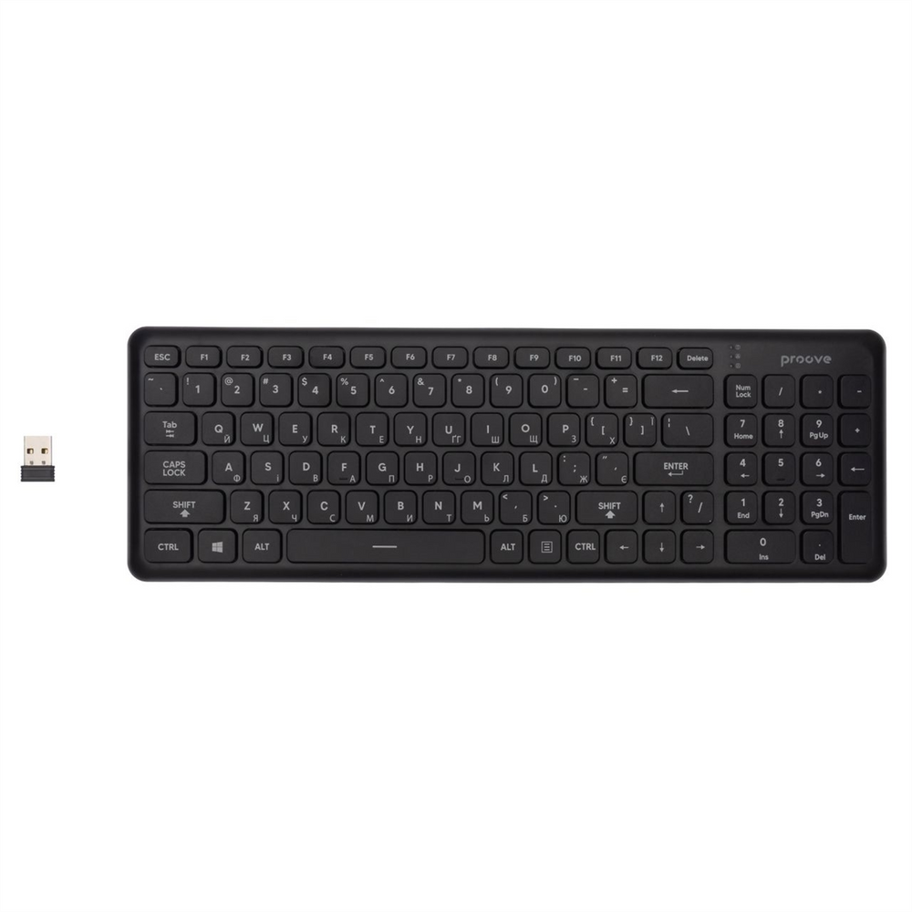 Клавіатура бездротова Proove Classic Code Чорна (Black) 130193 фото