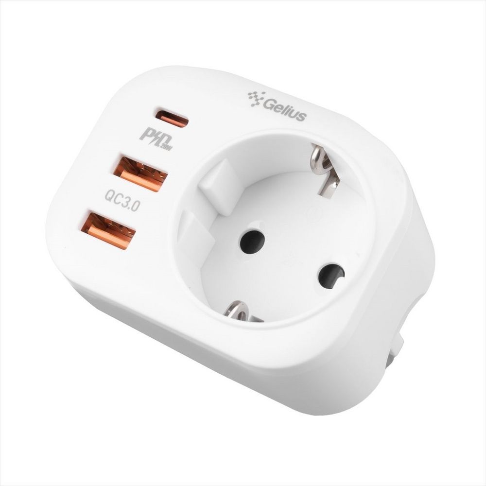 Зарядний пристрій Gelius Moxie GP-HC050 2USB (QC3.0) + Type-C (PD20W) Білий (White) 103381 фото