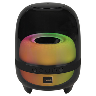 Bluetooth колонка Hoco BS58 Cristal colorful luminous Чорна (Black) 115028 фото