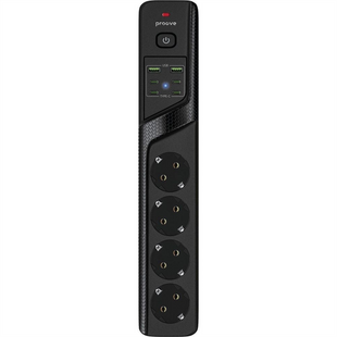 Мережевий фільтр Proove Power Strip P-04C 3М Чорний (Black) 269159 фото