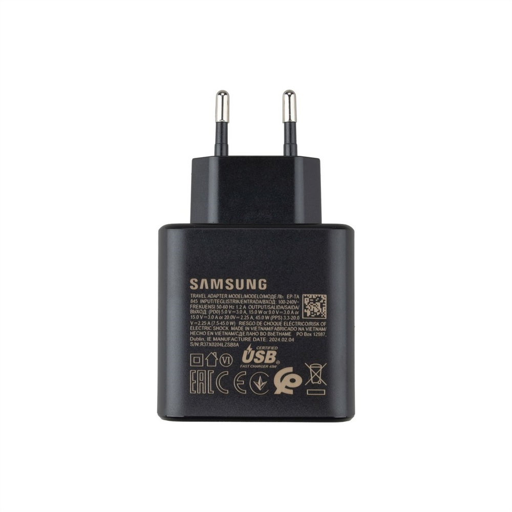 Зарядний пристрій Samsung 45W Power Adapter (EP-TA845NBE) Чорний (Black) 136429 фото