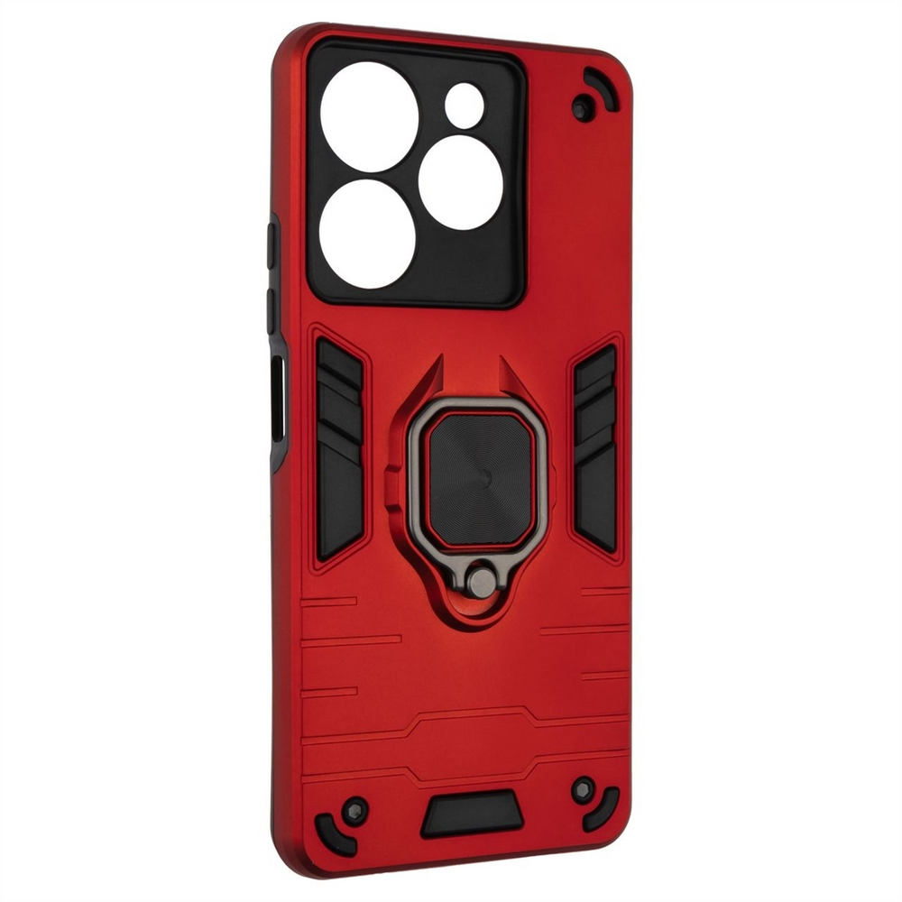 Чохол накладка для TECNO Spark 10 Pro Transformer Ring Червона (Red) 115831 фото