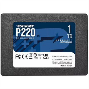 Накопичувач SSD 1TB Patriot P220 2.5" SATAIII TLC (P220S1TB25) 209568 фото
