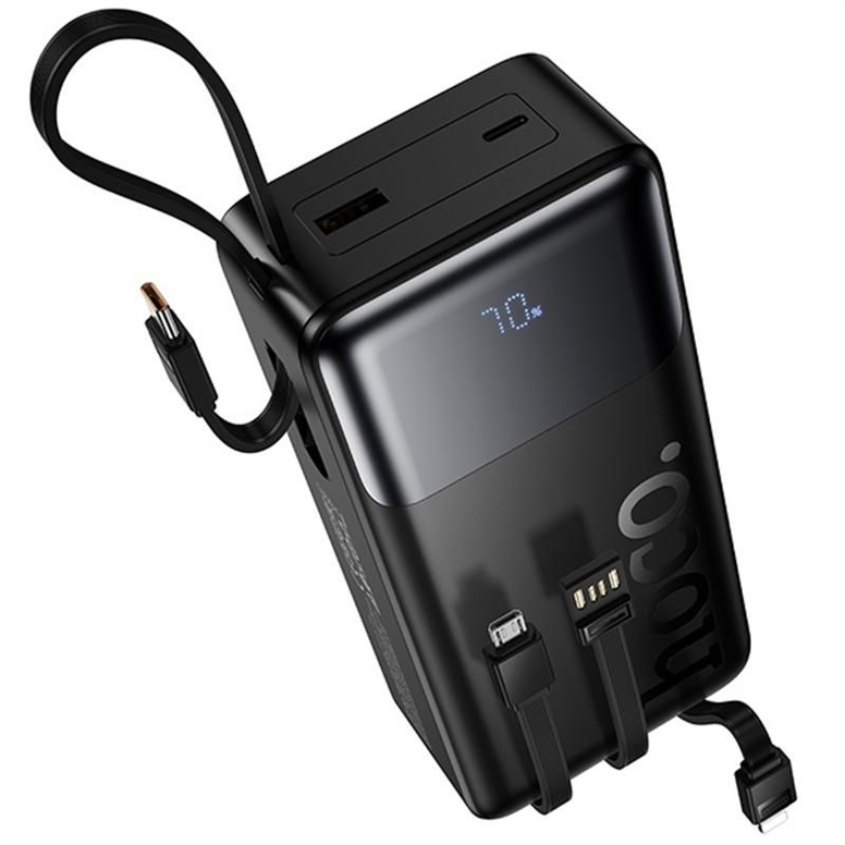 PowerBank 30000 mAh Hoco J156B Founder 22.5W+PD20W with four cable Чорний (Black) 215173 фото
