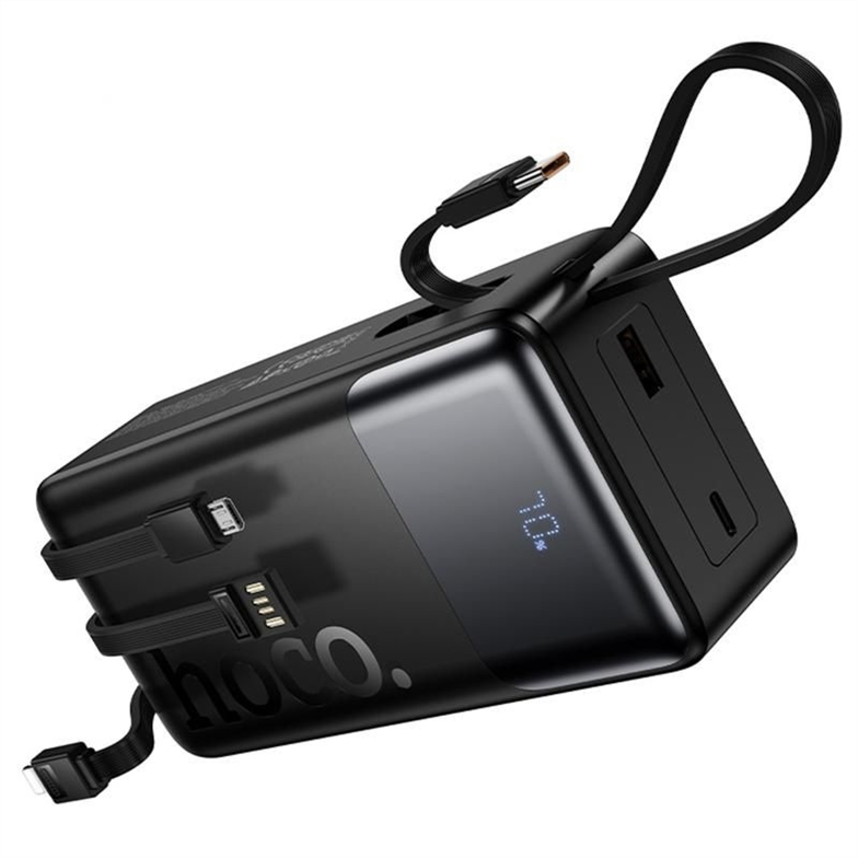 PowerBank 30000 mAh Hoco J156B Founder 22.5W+PD20W with four cable Чорний (Black) 215173 фото