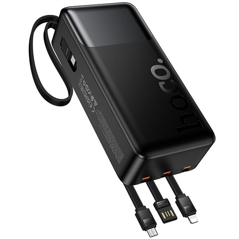 PowerBank 30000 mAh Hoco J156B Founder 22.5W+PD20W with four cable Чорний (Black) 215173 фото
