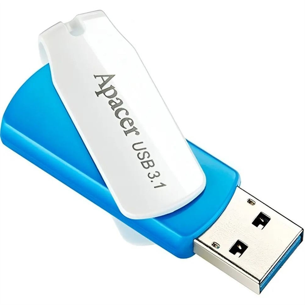 USB Флеш 64Gb Apacer AH357 (USB 3.1) Синя (Blue/White) 146083 фото