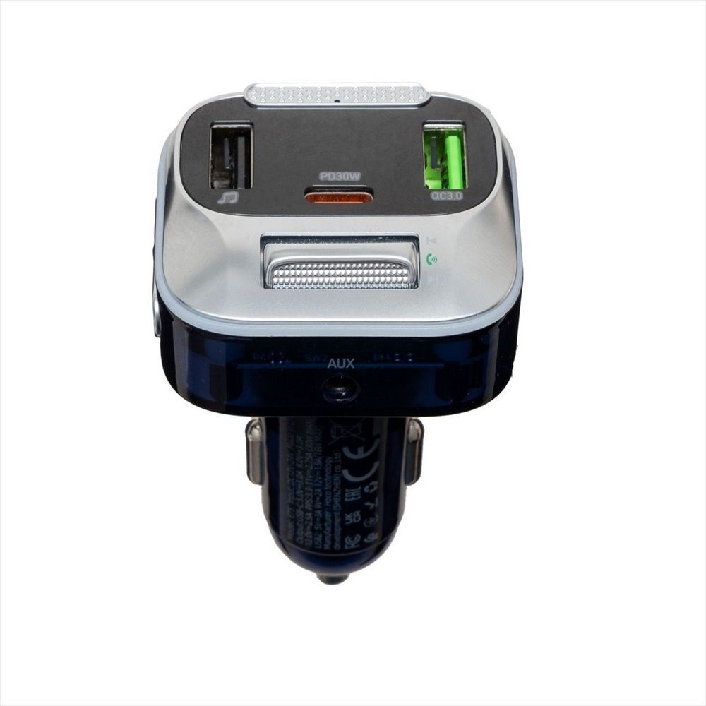 Fm-модулятор Hoco E75 Bravery PD30W+QC3.0 Bluetooth Синій (Blue) 111757 фото