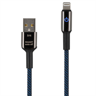 USB кабель Yoki Smart YK-SM31 Lightning 2.4A 1.2м Синій (Blue) 146650 фото