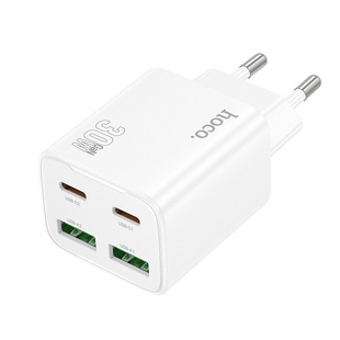 Зарядний пристрій Hoco N56 Fundador PD30W four-port (2USB-A/2C) Білий (White) 166298 фото