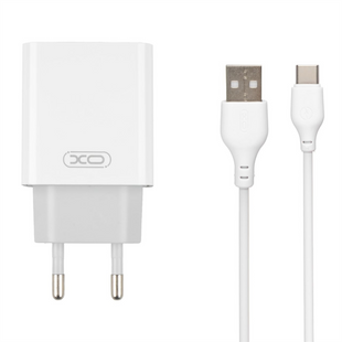 Зарядний пристрій XO L93 2.4A + кабель Type-C Білий (White) 125451 фото