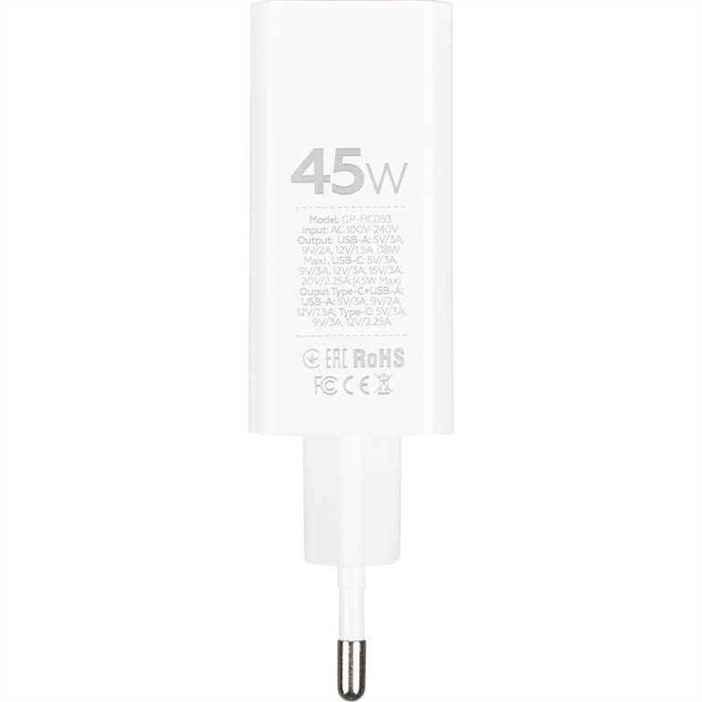 Зарядний пристрій Gelius X-Duo PRO 45W GP-HC053 + кабель Type-C to Type-C Білий (White) 108581 фото