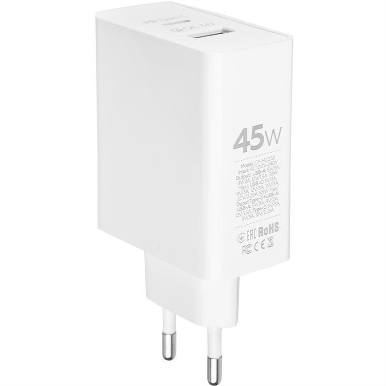 Зарядний пристрій Gelius X-Duo PRO 45W GP-HC053 + кабель Type-C to Type-C Білий (White) 108581 фото