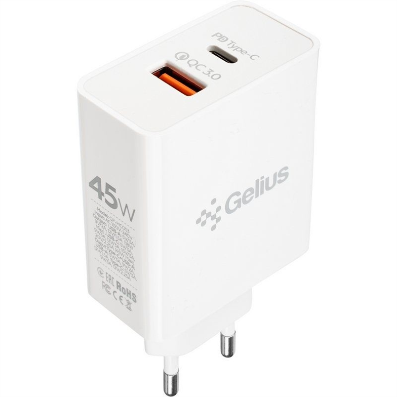 Зарядний пристрій Gelius X-Duo PRO 45W GP-HC053 + кабель Type-C to Type-C Білий (White) 108581 фото