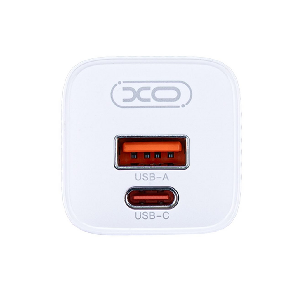 Зарядний пристрій XO L149 (USB + USB-C) 30W+ кабель Type-C to Lightning Білий (White) 141220 фото