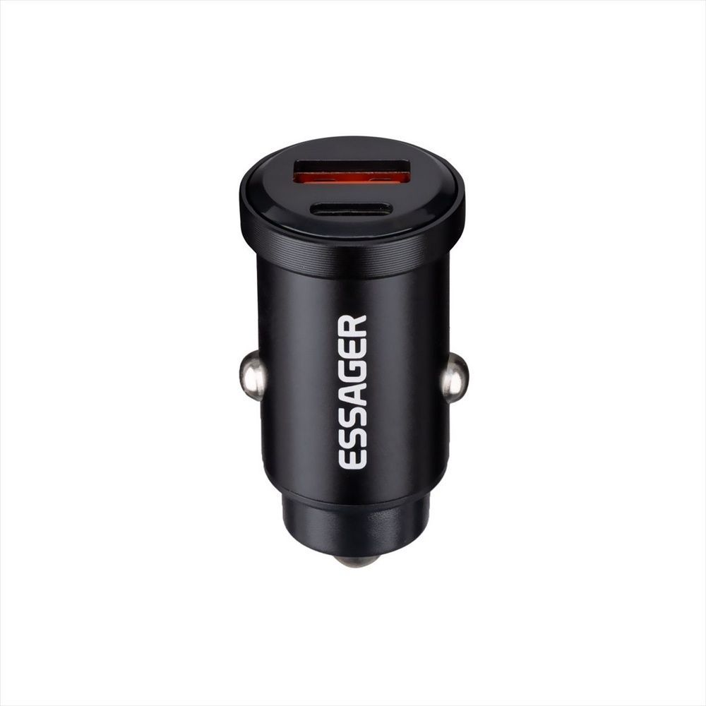 Автомобільний зарядний пристрій Essager Gyroscope Mini Type-C+USB 30W (ECCAC-TL01) Чорний (Black) 142516 фото