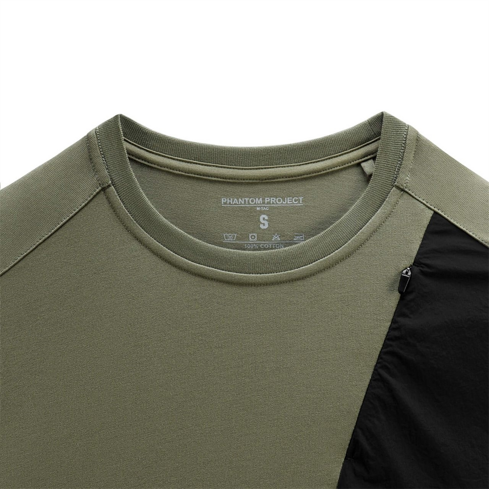 Футболка Phantom Project/M-Tac Zipper combo Cotton Nylon Зелена (Light Olive) (XL) 240483 фото