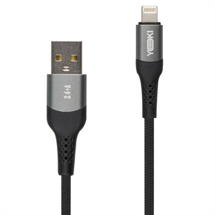 USB кабель Yoki Solid YK-SO15 Lightning 2,4A 2м Чорний (Black) 146659 фото