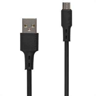 USB кабель Glasscove Flex 2.4A Micro-USB 1м Чорний (Black) 119140 фото