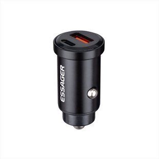 Автомобільний зарядний пристрій Essager Gyroscope Mini Type-C+USB 30W (ECCAC-TL01) Чорний (Black) 142516 фото