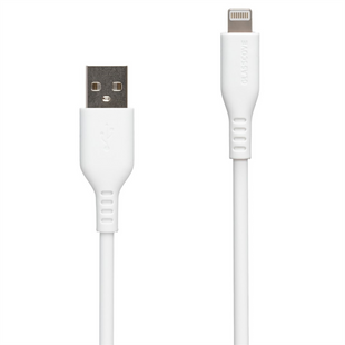USB кабель Glasscove Soft Silicone Lightning 2.4A 1м Білий (White) 127159 фото