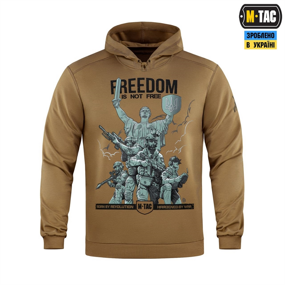 Кофта M-Tac Hoodie Freedom Коричнева (Coyote Brown) (2XL) 228639 фото