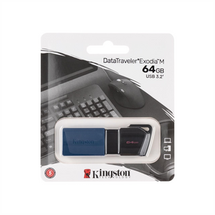 USB Флеш 64Gb Kingston DT Exodia M (USB 3.2) Чорна Синя (Black Blue) 118229 фото