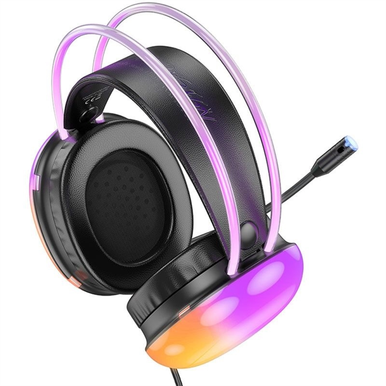 Навушники накладні Hoco W109 Plus Rich USB7.1 channel gaming Чорні (Black Colorful) 183143 фото