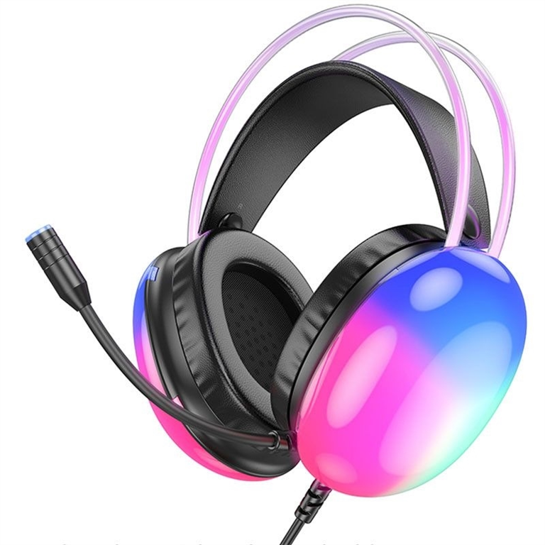 Навушники накладні Hoco W109 Plus Rich USB7.1 channel gaming Чорні (Black Colorful) 183143 фото