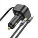 Автомобільний зарядний пристрій Hoco NZ13 Clever PD30W + висувні кабелю Type-C and Lightning Чорний (Black) 167218 фото 2