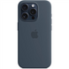 Чохол накладка для iPhone 15 Pro Apple Silicone Case with MagSafe Синя (Storm Blue) 217297 фото 1
