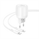 Зарядний пристрій Borofone BA93A Lustrous PD20W+QC3.0 (1USB-A/1C) + кабель Type-C to Lightning Білий (White) 166379 фото 3
