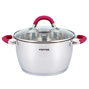 Каструля Pepper BEGONIA PR-1111-18 18см 2.4л Срібна (Silver) 156689 фото