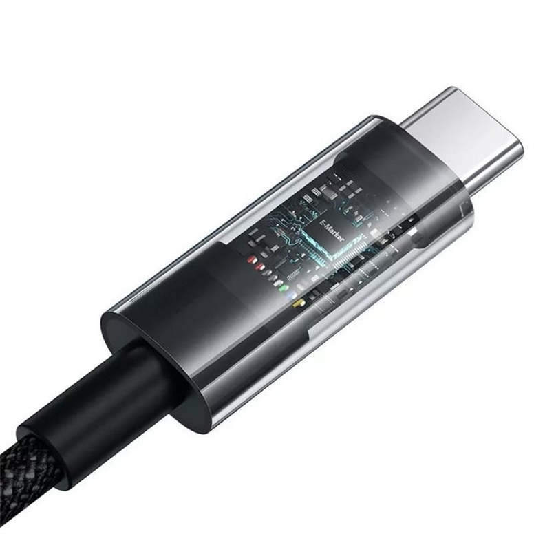 USB кабель Baseus Gem Fast-Charging Type-C to Type-C 100W 2м Чорний (Black) 148285 фото