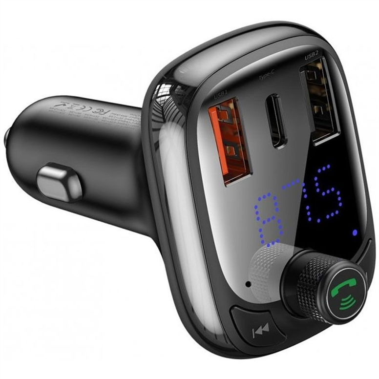 Fm-модулятор Baseus S-13 36W Type-C+2USB Чорний (Black) 142549 фото