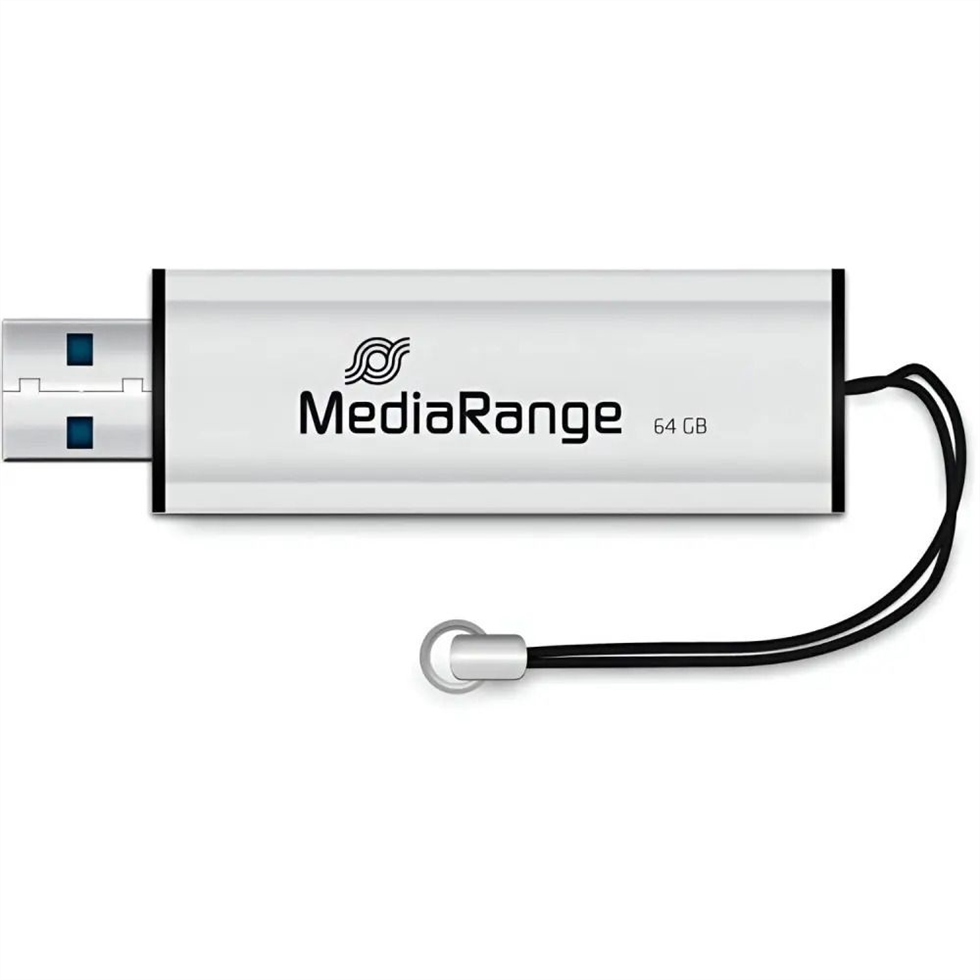 USB Флеш 64Gb MediaRange (USB 3.0) Срібна (Black/Silver) 146142 фото