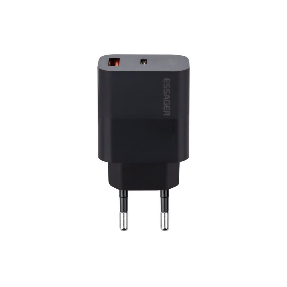 Зарядний пристрій Essager Pinchen (USB+Type-C) 33W (ECTAC-PCB01-P) Чорний (Black) 142535 фото