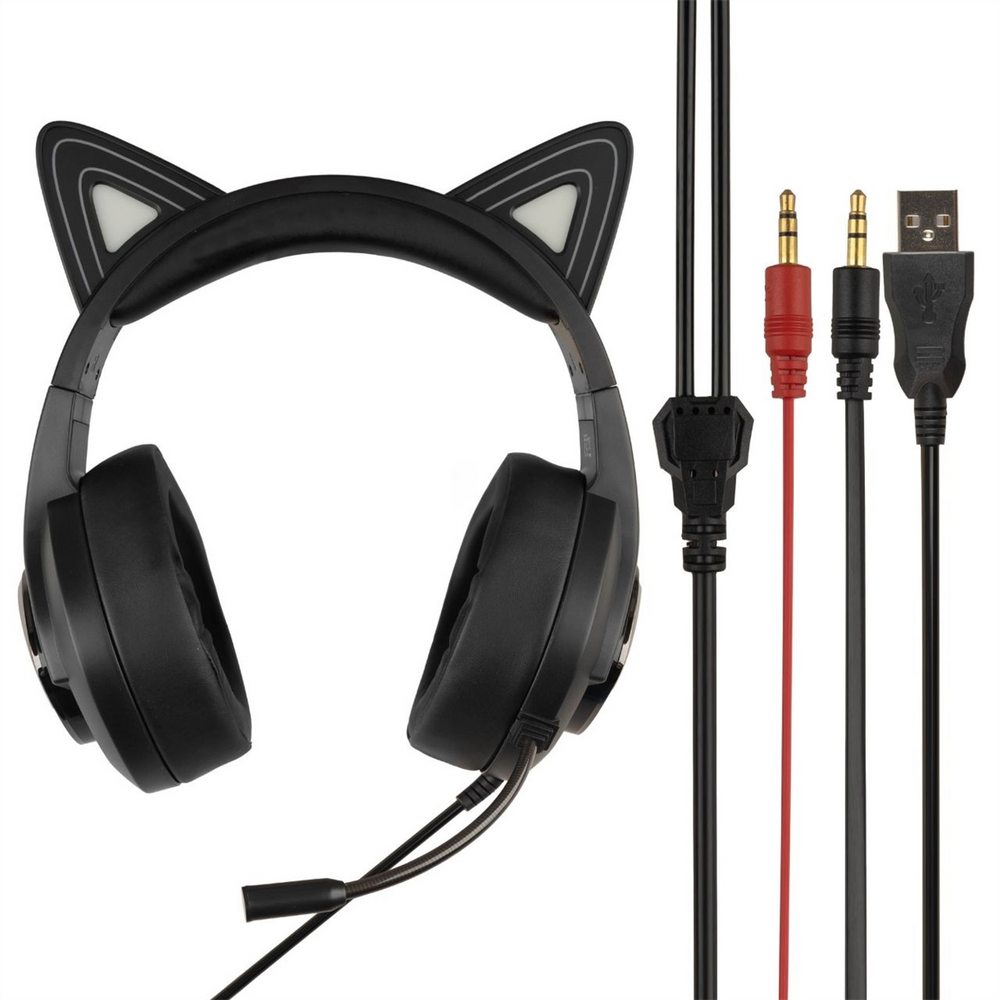 Навушники накладні Hoco W107 Cute Cat Ear Gaming Зелені (Green) 109433 фото