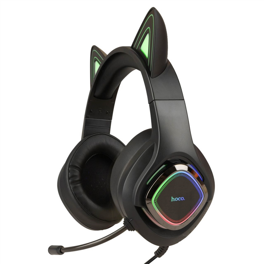 Навушники накладні Hoco W107 Cute Cat Ear Gaming Зелені (Green) 109433 фото