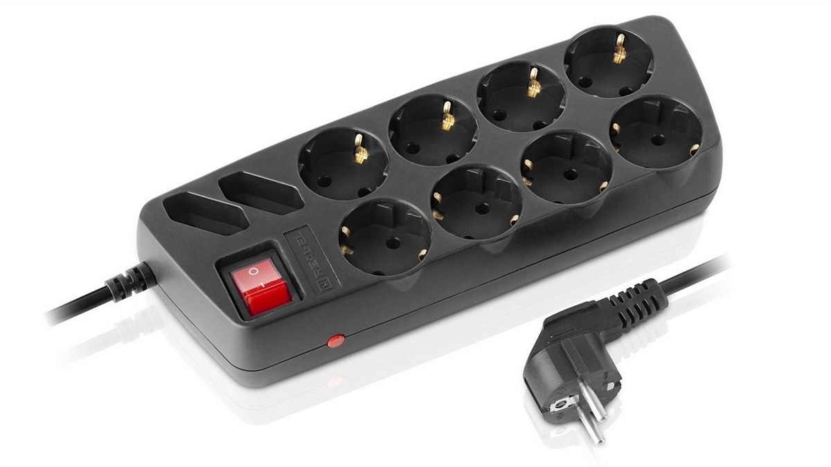 Мережевий фільтр Real-EL RS-10 Protect 1.8 м Чорний (Black) 211005 фото