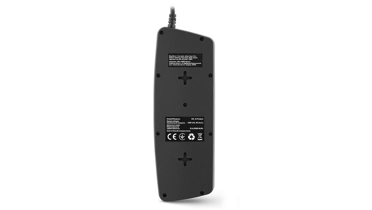 Мережевий фільтр Real-EL RS-10 Protect 1.8 м Чорний (Black) 211005 фото